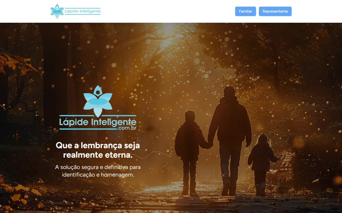 Site da Lápide Inteligente no computador